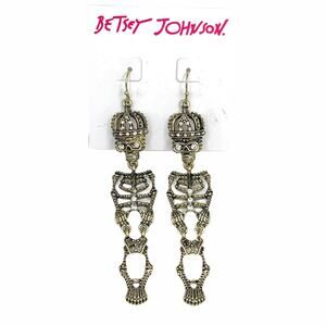 Betsey Johnson Skeleton with Crown Earrings